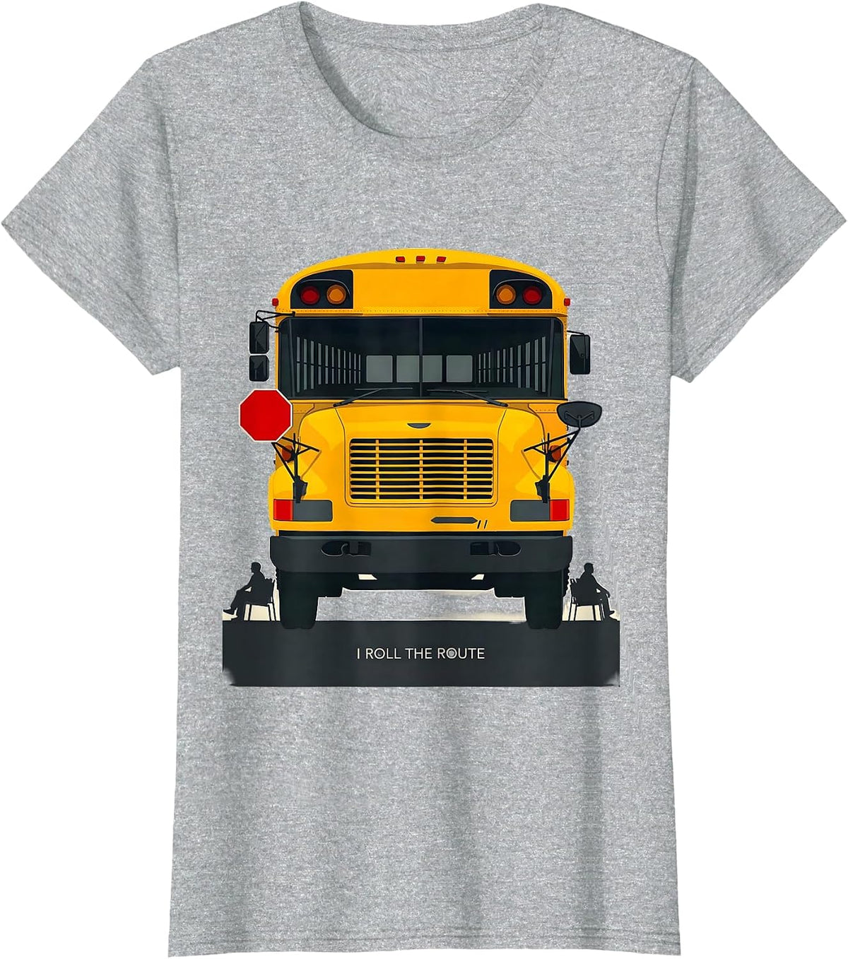 I Roll The Route Funny School Bus Driver Appreciation Gift T-Shirt - Heather Grey