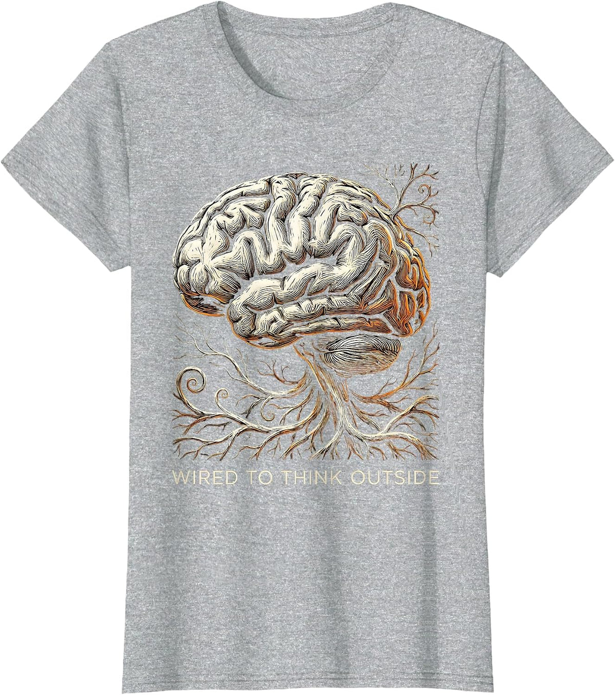 Women's Wired to Think Outside Dyslexia Awareness Design T-Shirt - Heather Grey