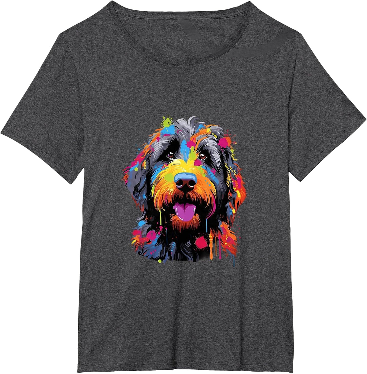 Labradoodle Pop Art I Dog Lover I Splash Art Labradoodle T-Shirt - Dark Heather Grey