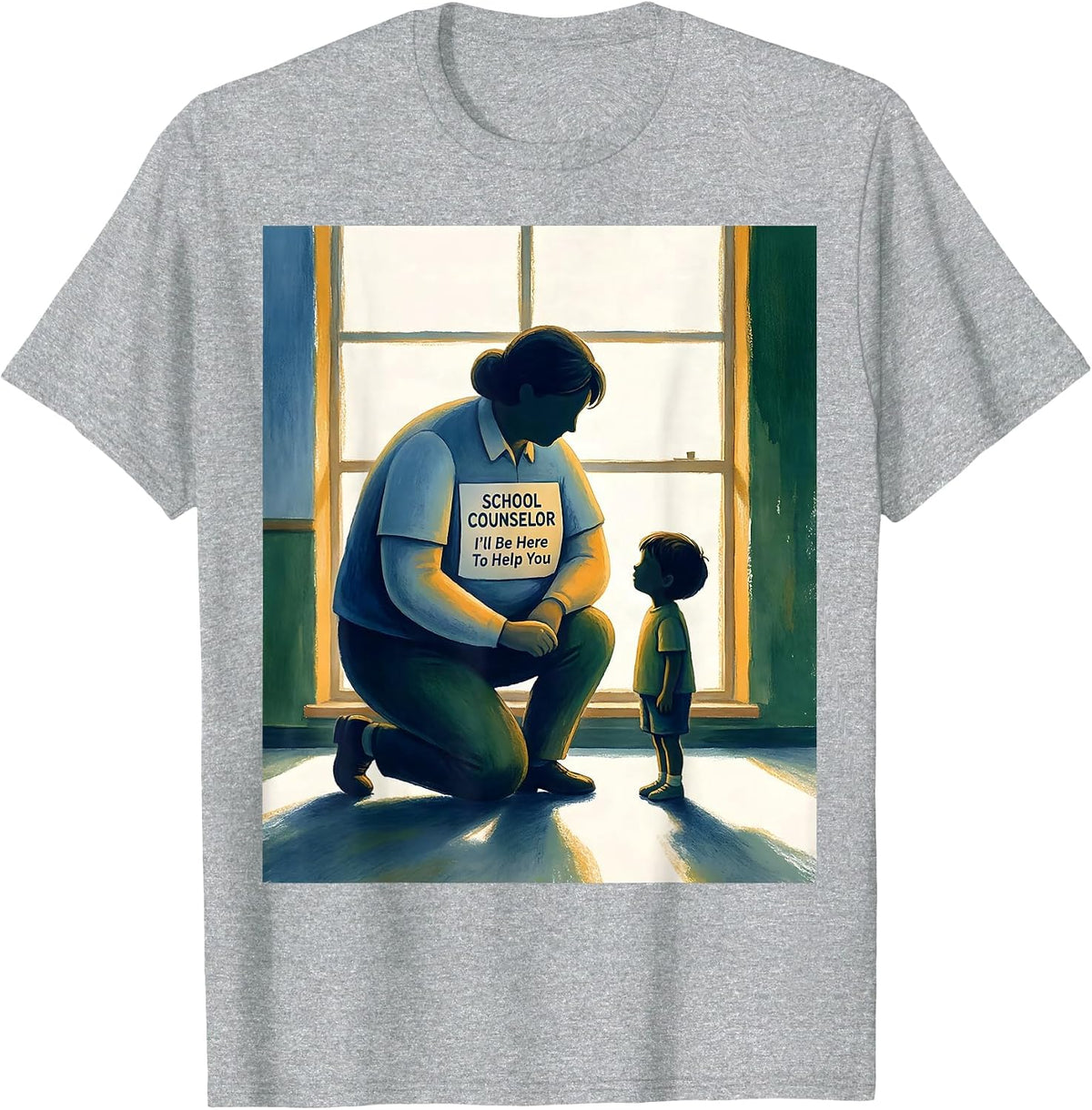 Men's School Counselor I’ll Be Here To Help You Funny T-Shirt - Heather Grey