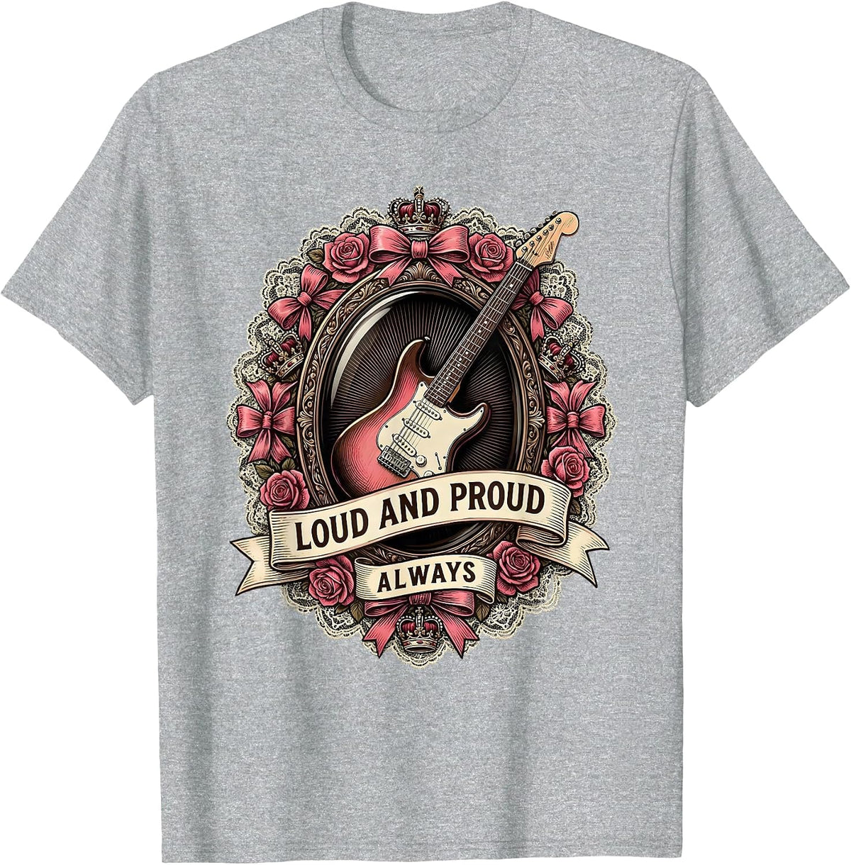 Men's Loud and Proud Always Metal Music Design T-Shirt - Heather Grey