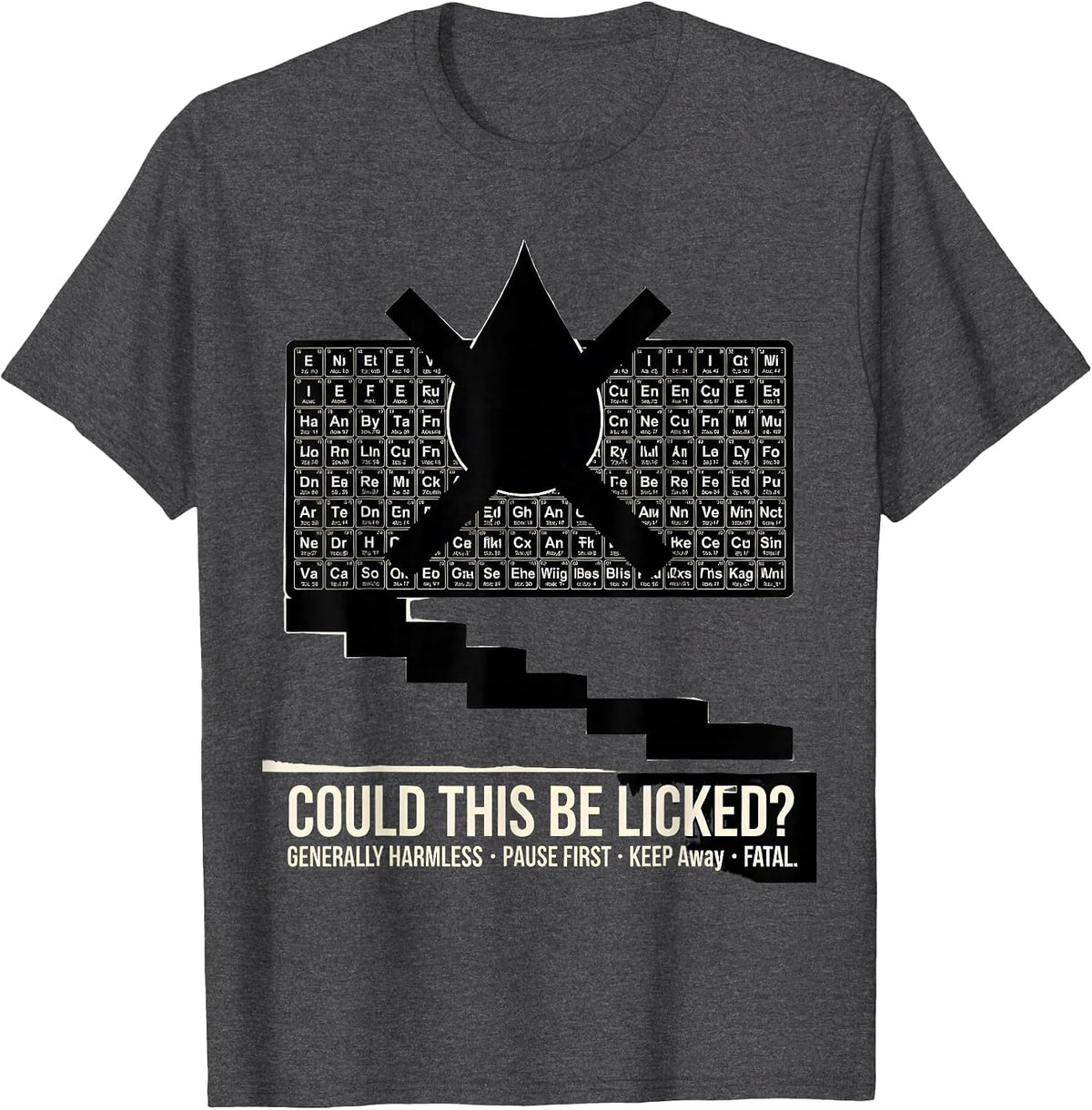Could This Be Licked Periodic Table Science Teacher Humor T-Shirt - Dark Heather Grey