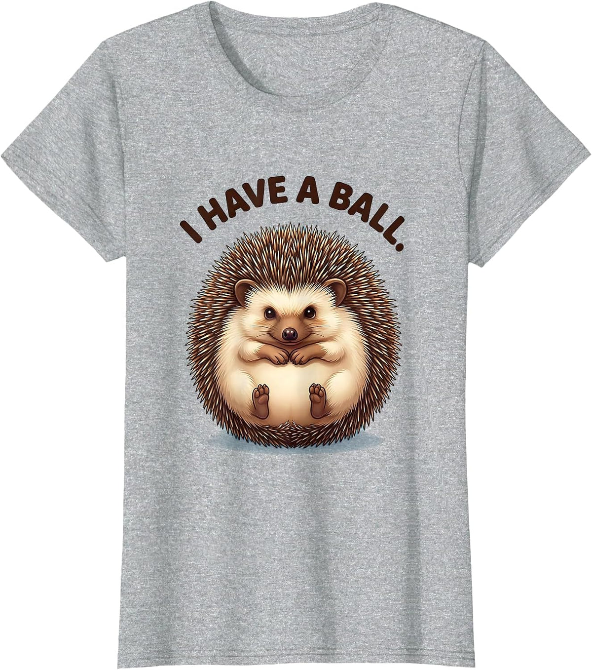 Women's I Have A Ball Cute Kawaii Hedgehog Lover Humor Gift T-Shirt - Heather Grey