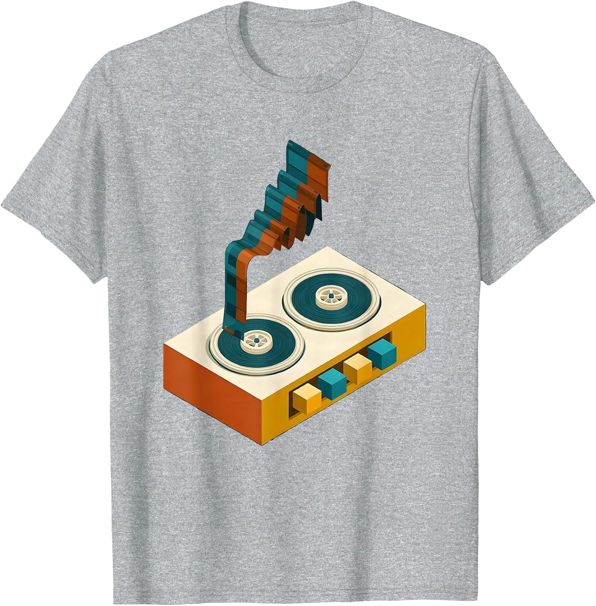 Men's Cassette Sampler Retro Hip Hop Nostalgia Streetwear T-Shirt - Heather Grey
