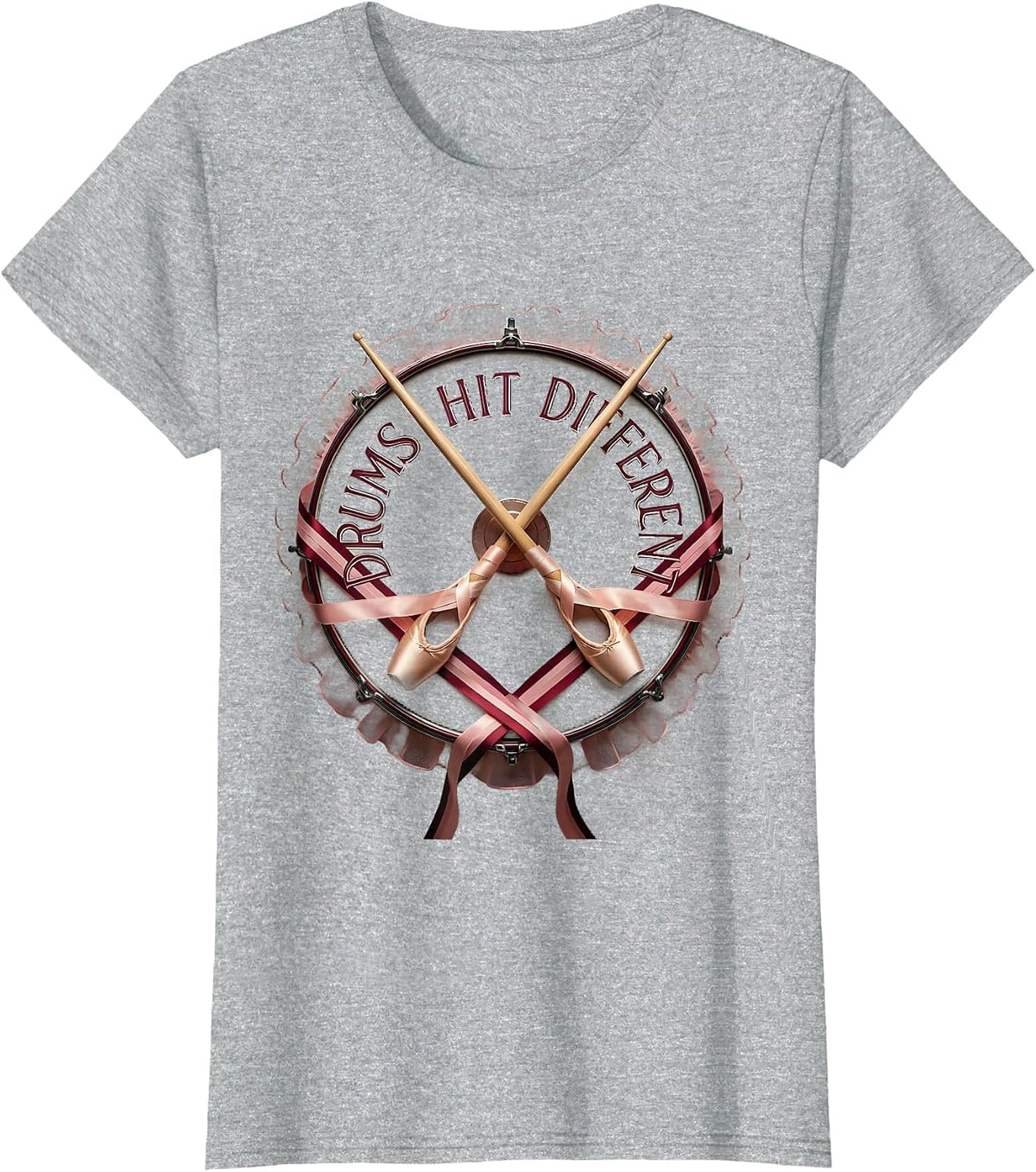 Drums Hit Different Drummer Music Design T-Shirt - Heather Grey