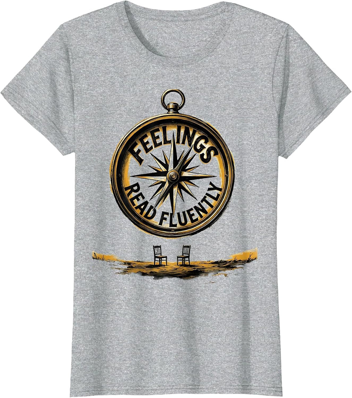 Feelings, Read Fluently Groovy Retro School Counselor T-Shirt - Heather Grey