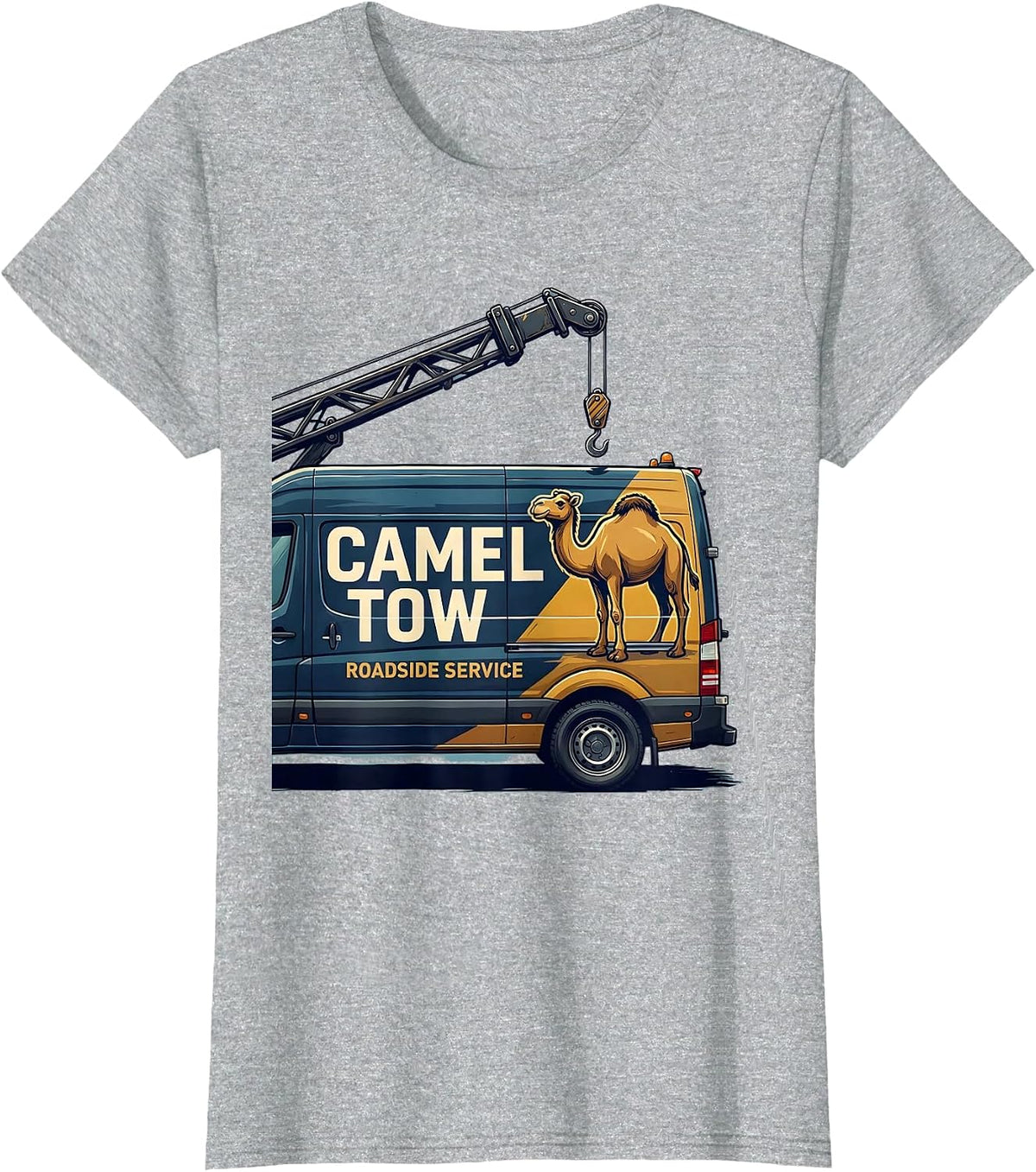 Camel Tow Roadside Service Funny Tow Truck Adult Humor T-Shirt - Heather Grey