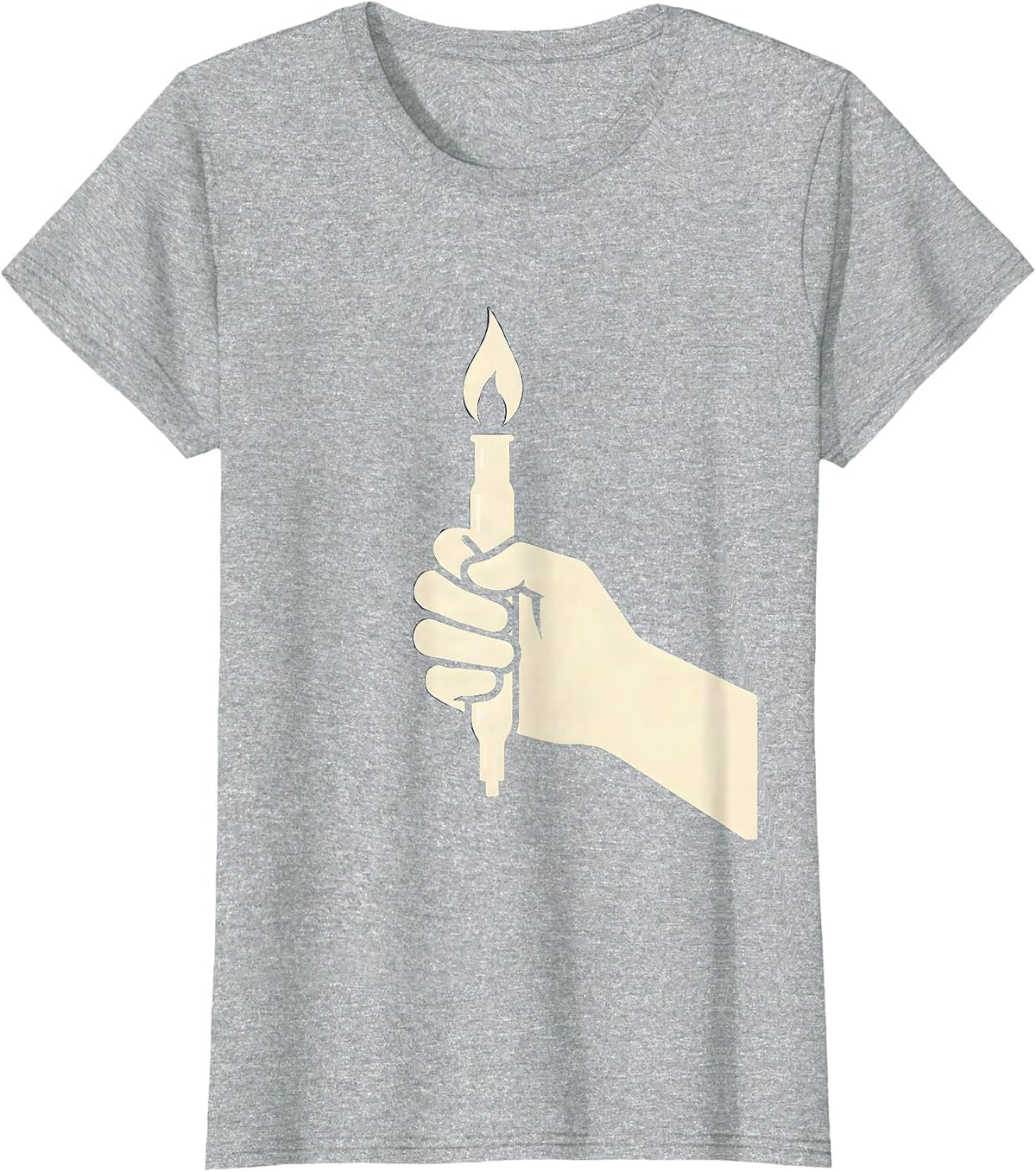 Women's Science Teacher Bunsen Burner Flame Illustration T-Shirt - Heather Grey