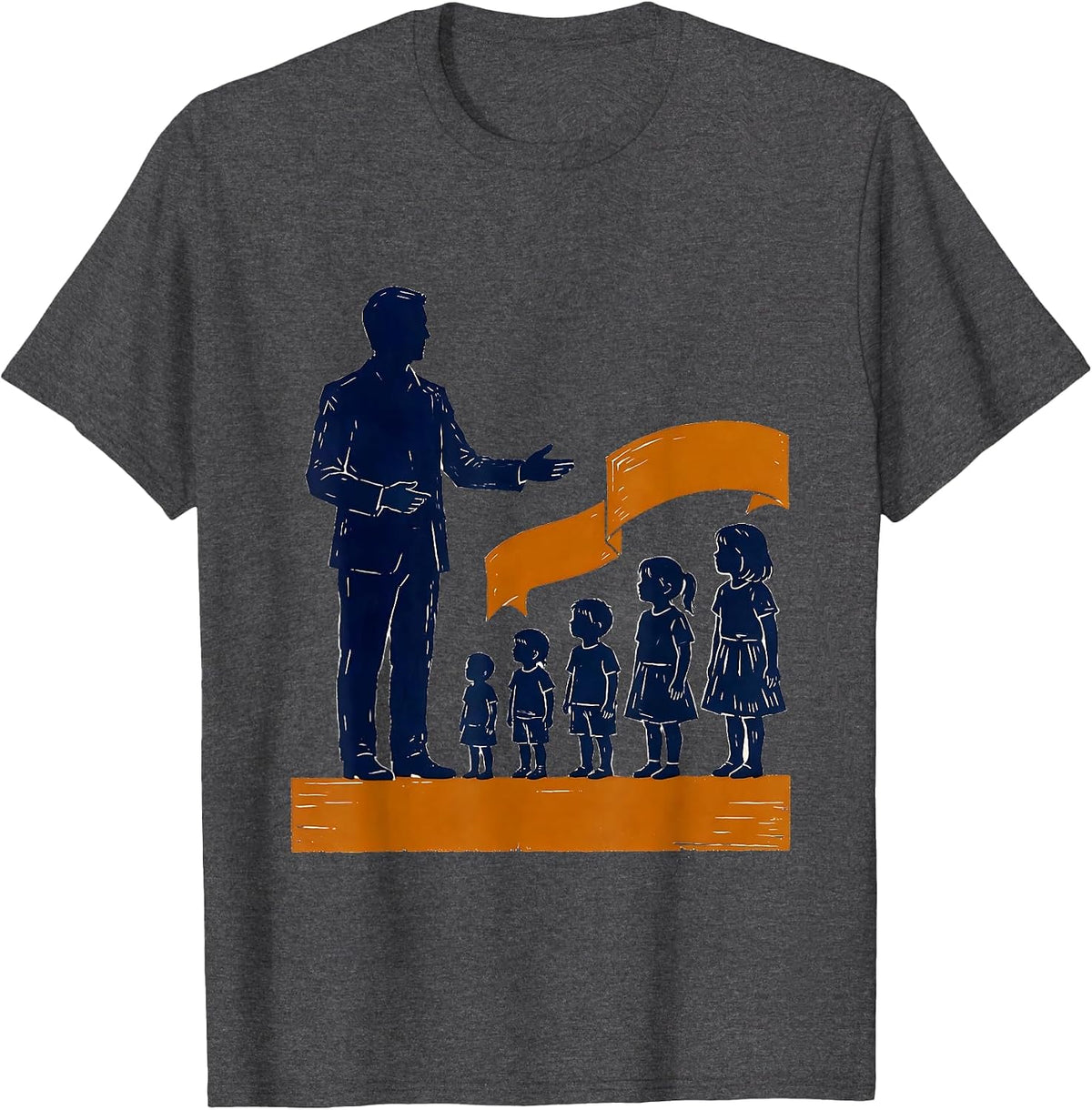 Teacher Silhouette Bilingual Spanish Maestra Pride T-Shirt - Dark Heather Grey