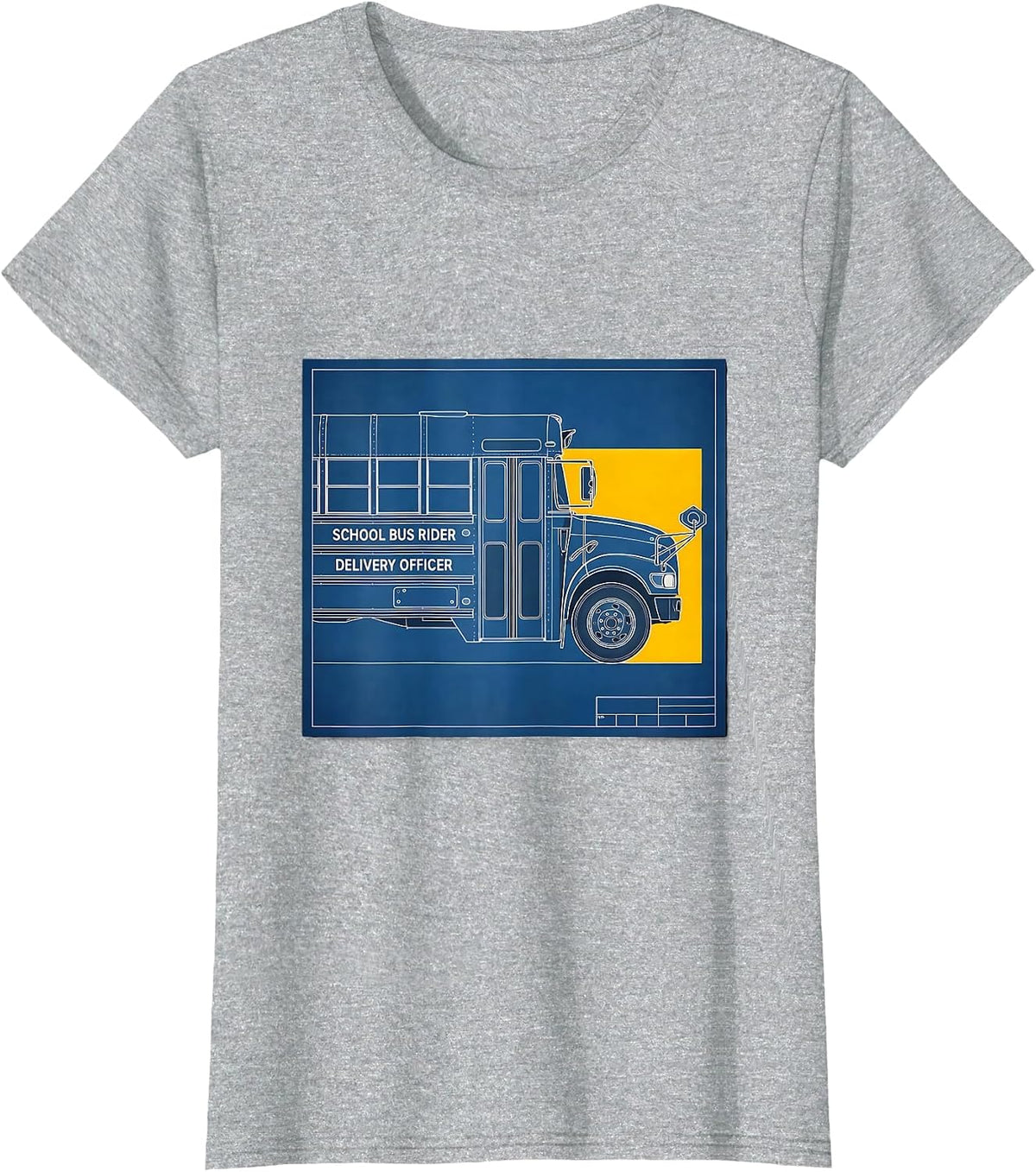 Women's School Bus Rider Delivery Officer Funny School Bus Driver T-Shirt - Heather Grey