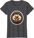 Women's Cute Hedgehog Curled Ball Hedgehog Lover Gift T-Shirt - Dark Heather Grey