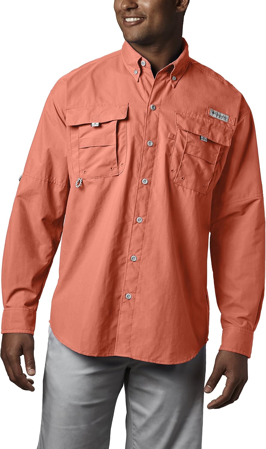 Columbia Men's PFG Bahama II Long Sleeve Shirt - Bright Peach