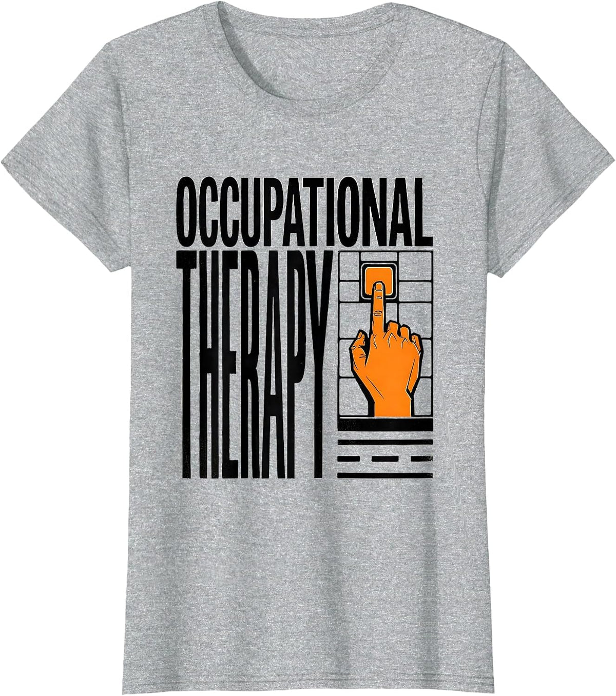 Occupational Therapy Stencil Graphic OT Therapist Gift T-Shirt - Heather Grey