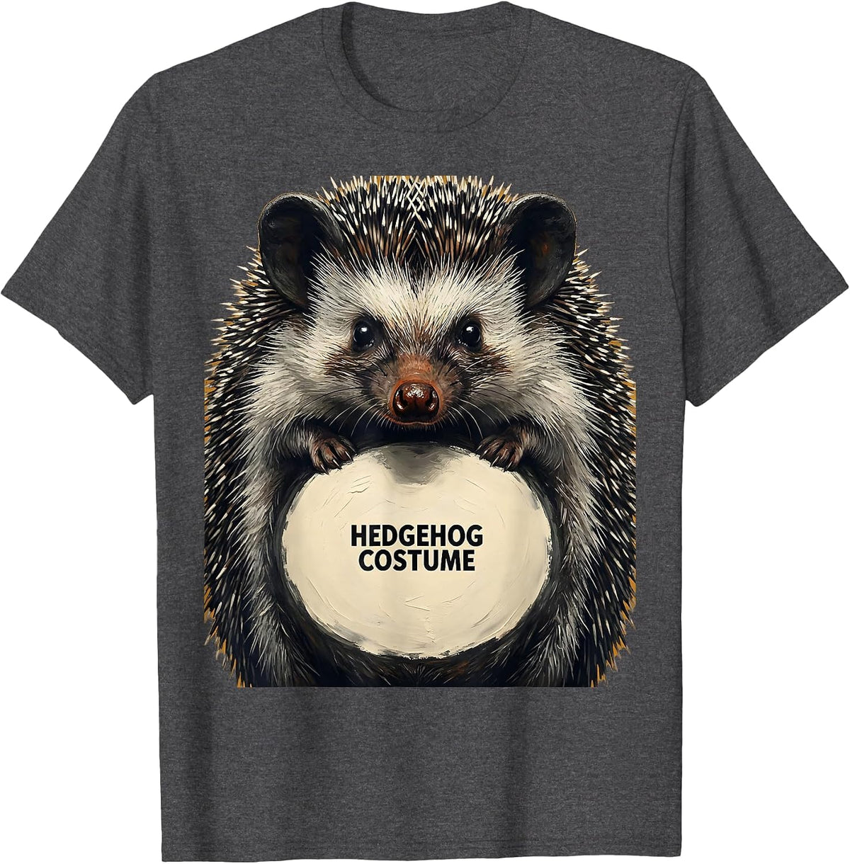 Men's Hedgehog Costume Funny Animal Halloween Party Costume T-Shirt - Dark Heather Grey