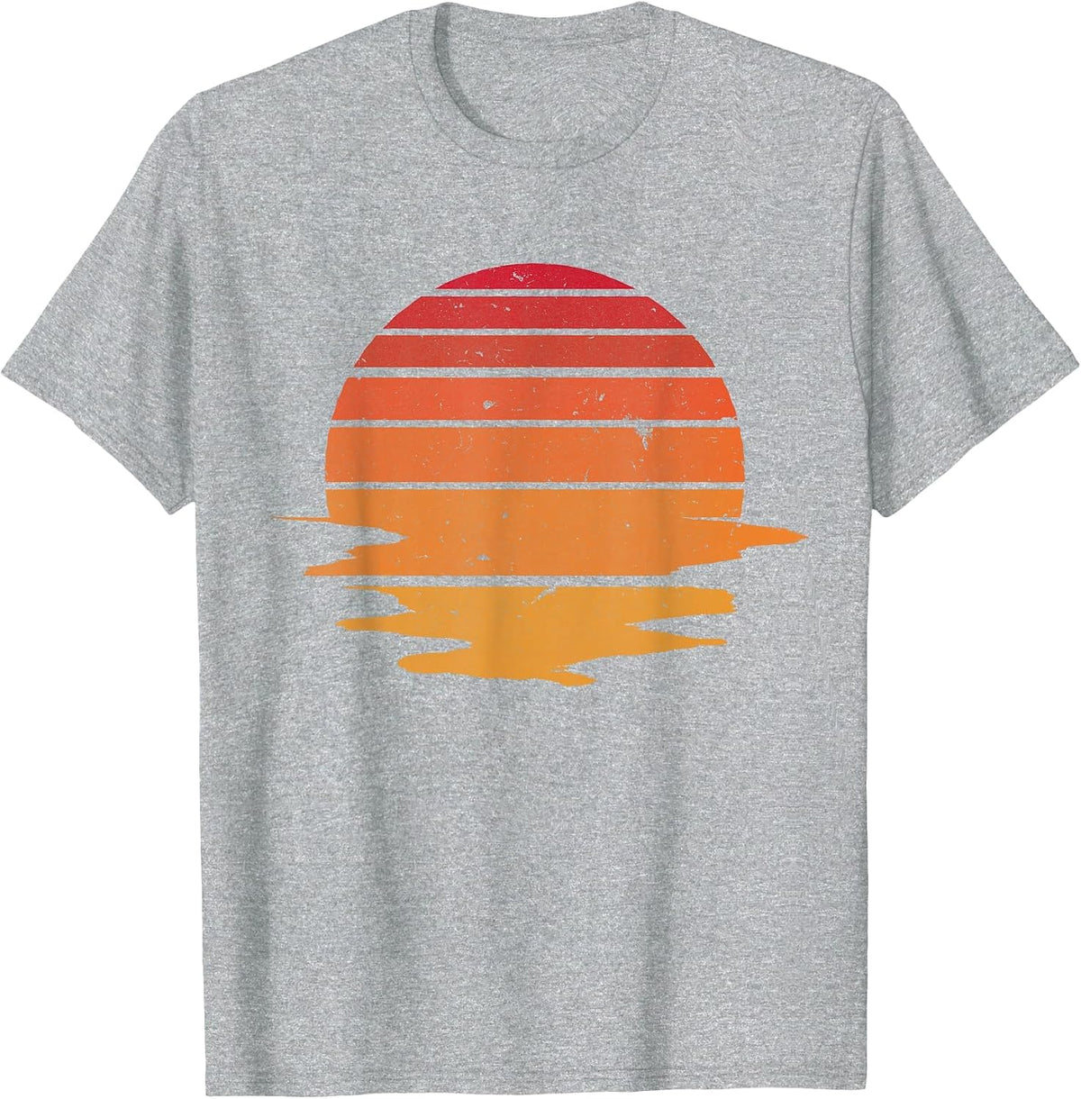 Vintage Sunset Graphic tee Shirt T-Shirt - Heather Grey