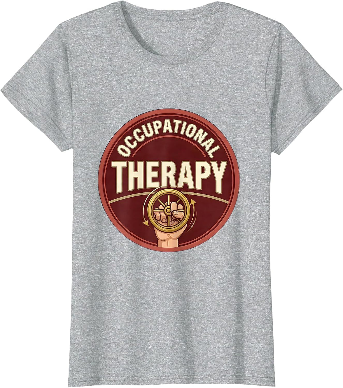 Women's Occupational Therapy Emblem Funny Occupational Therapist T-Shirt - Heather Grey