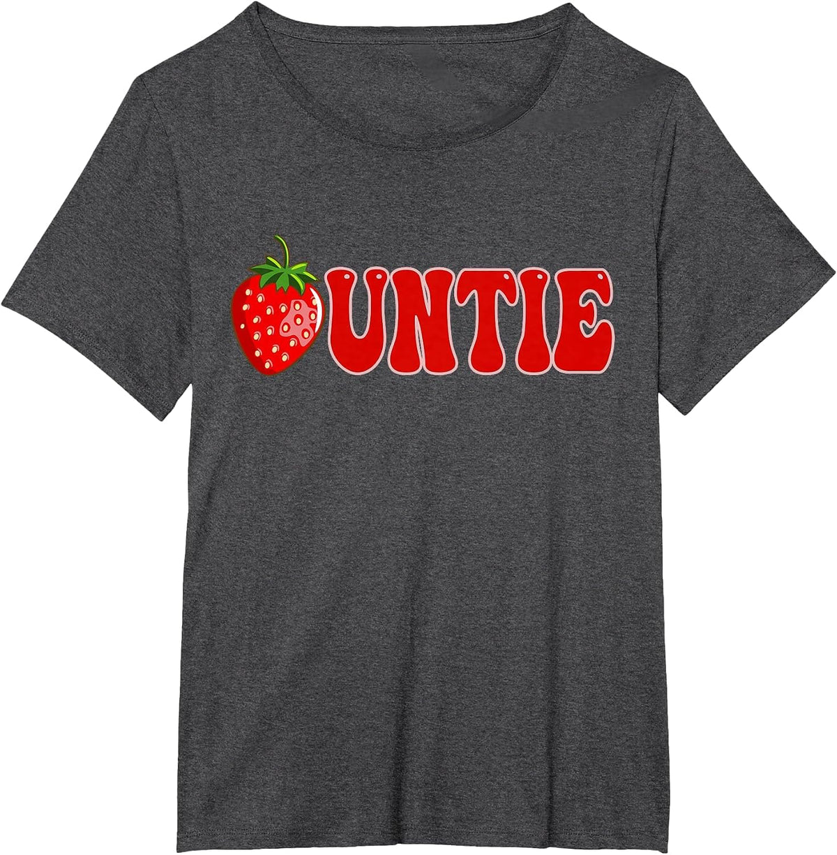 Funny Strawberry Auntie Fruit 1st Birthday Family Matching T-Shirt - Dark Heather Grey