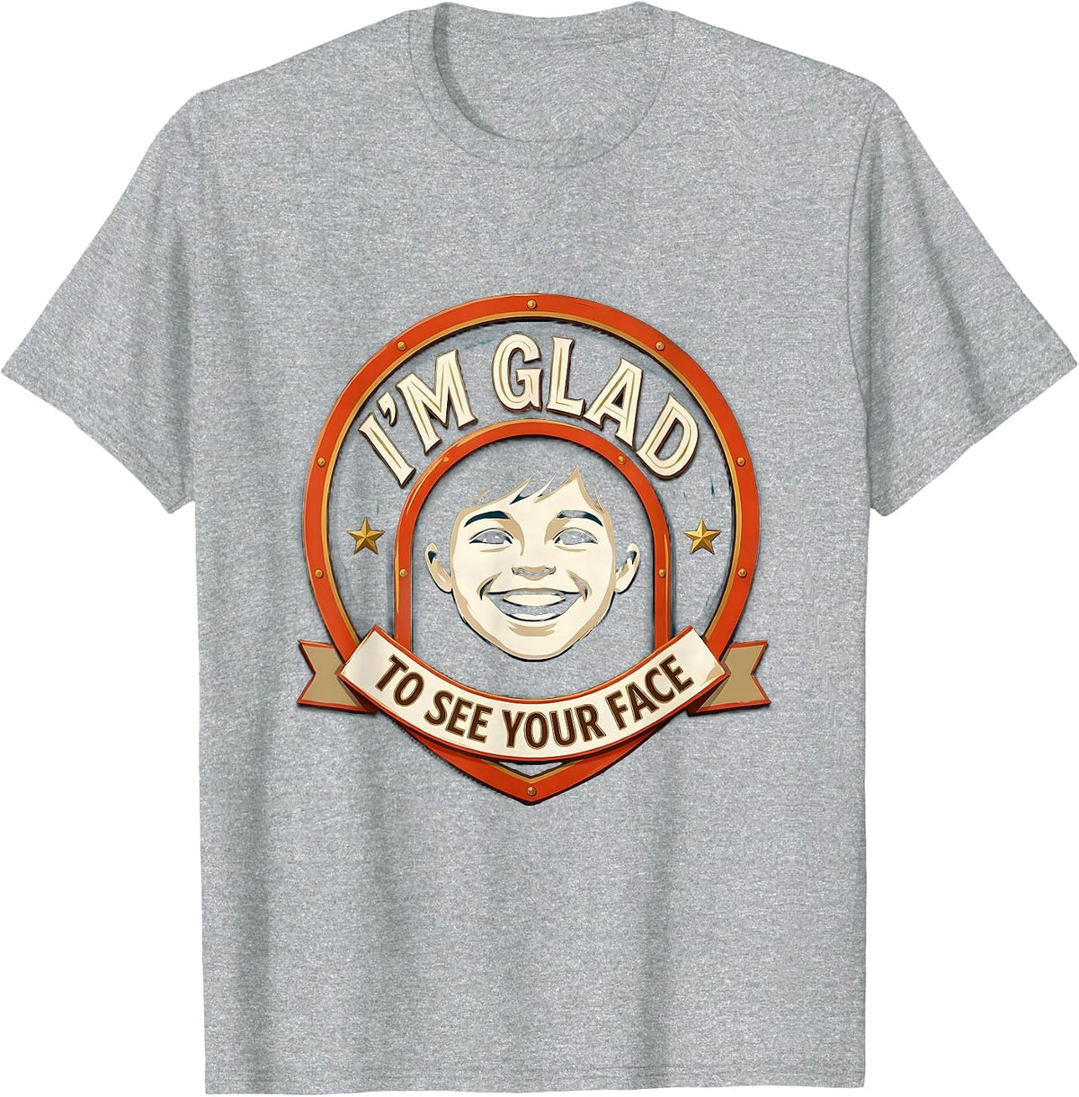 Men's I'm Glad To See Your Face Teacher Back To School Sign T-Shirt - Heather Grey