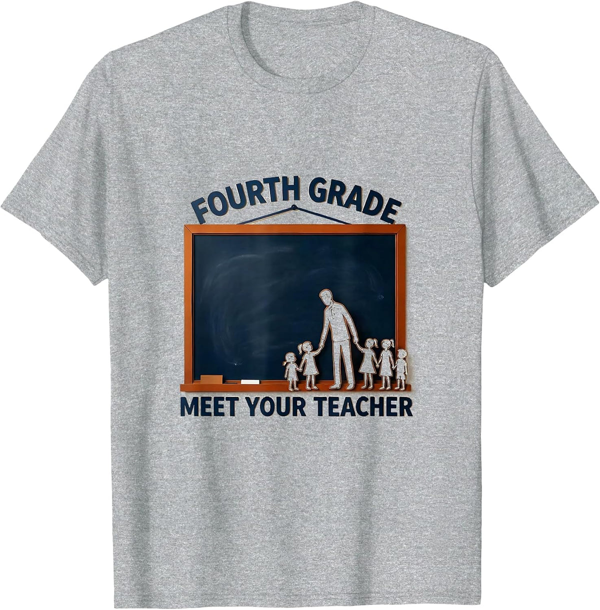Men's Fourth Grade Meet Your Teacher Funny Teacher Team Back To T-Shirt - Heather Grey