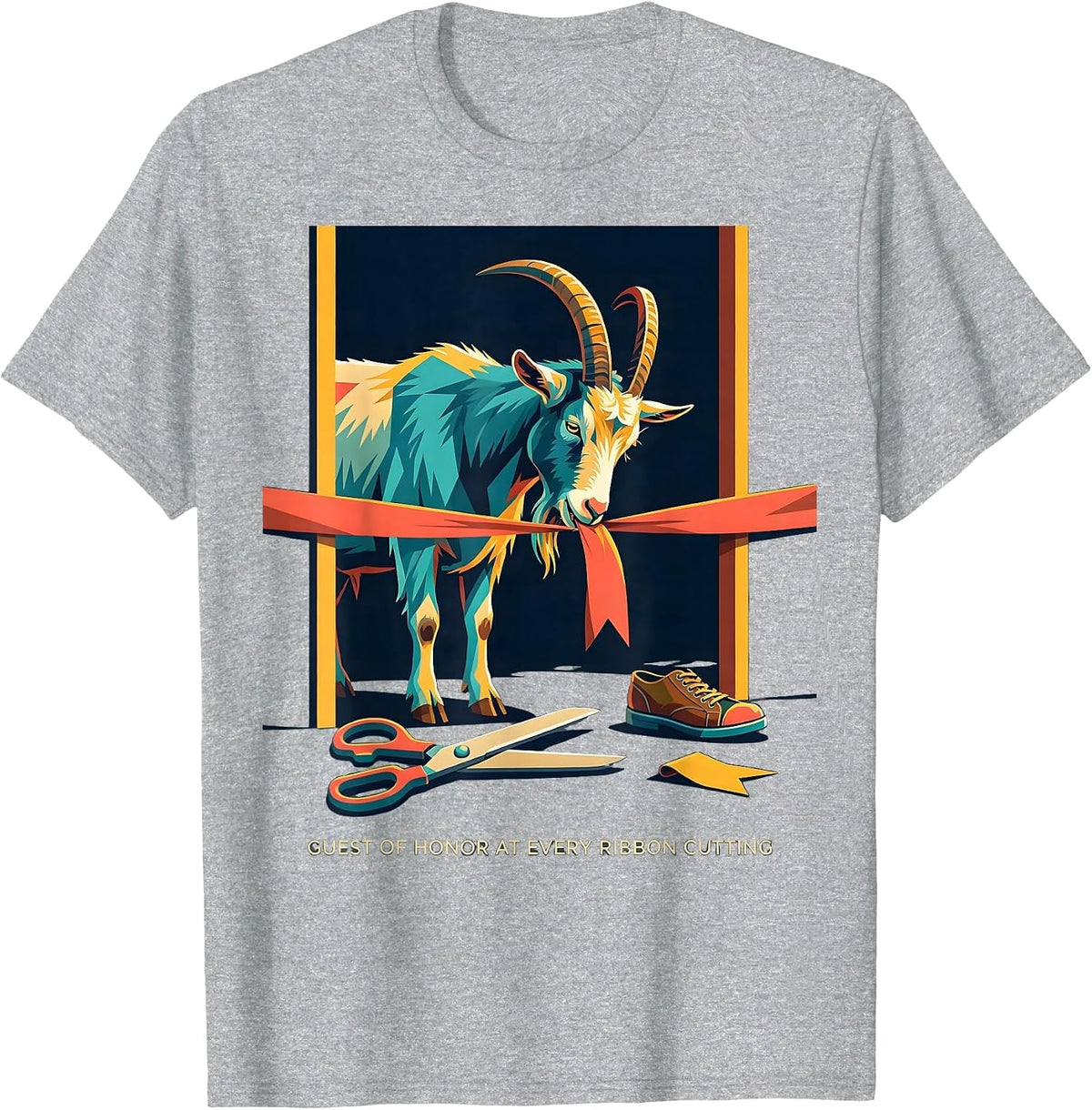 Men's Guest Of Honor At Every Ribbon Cutting Funny Goat Lover T-Shirt - Heather Grey