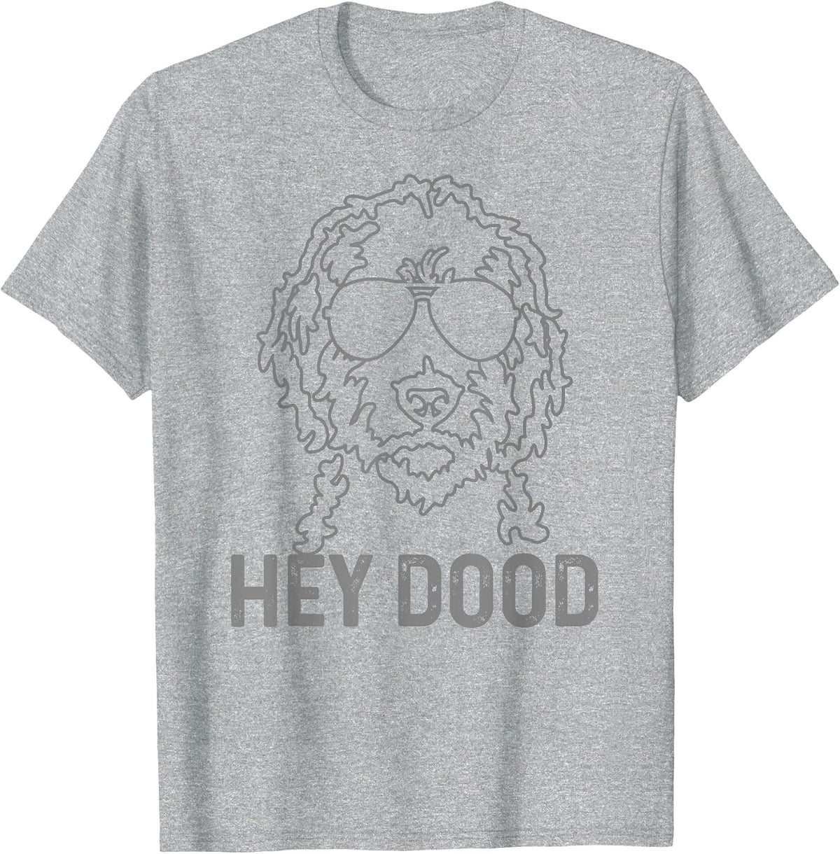 Goldendoodle Hey Dood Funny Labradoodle Doodle Dog T-Shirt - Heather Grey