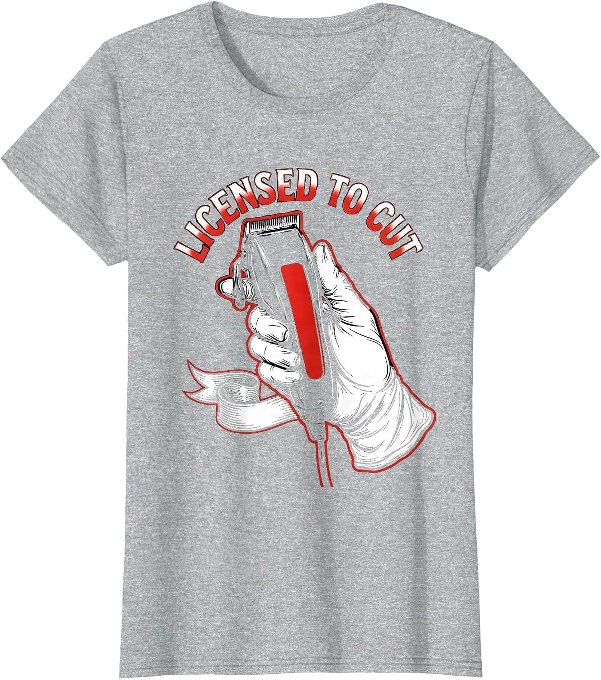 Women's Licensed To Cut Tattoo Barber Hairdresser Humor T-Shirt - Heather Grey