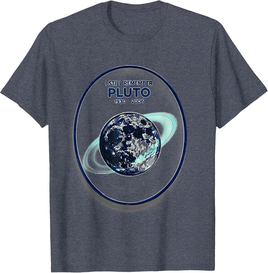 I Still Remember Pluto 1930-2006 Funny Retro Astronomy T-Shirt - Heather Blue