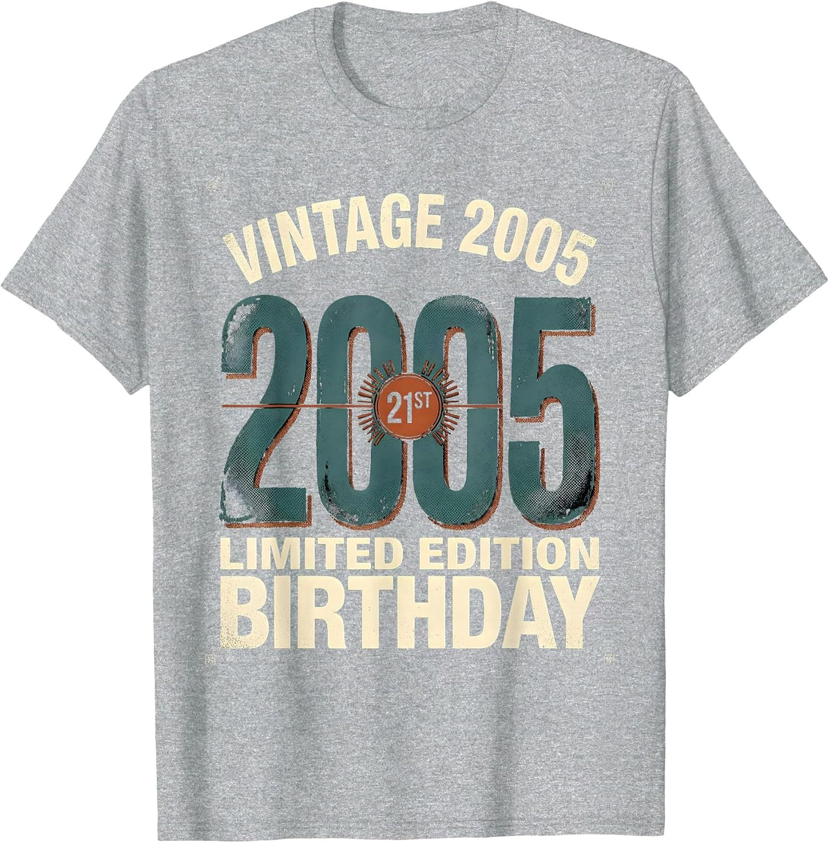 Men's Vintage 2005 Limited Edition 21st Birthday Gift T-Shirt - Heather Grey