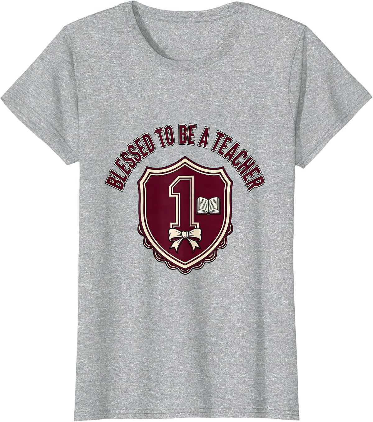 Blessed To Be A Teacher Elementary Design T-Shirt - Heather Grey