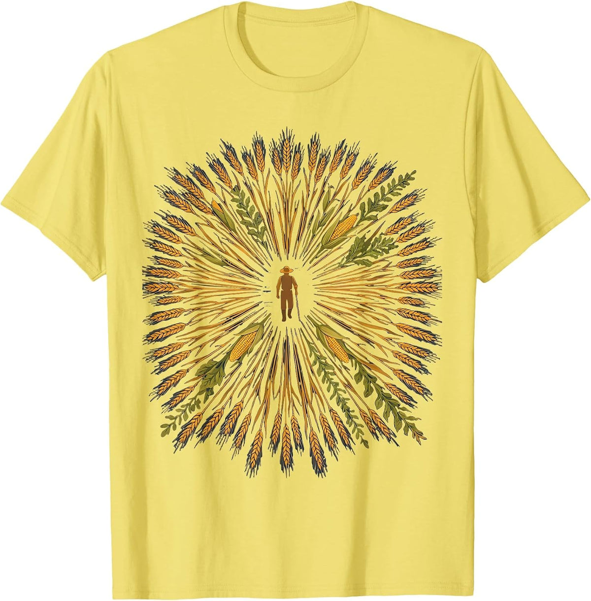 Men's Have The Day You Deserve Farmer Crops Illustration T-Shirt - Lemon Yellow