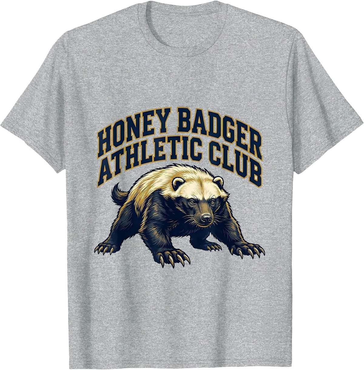 Men's Honey Badger Athletic Club Funny Wildlife Animal Lover Gift T-Shirt - Heather Grey