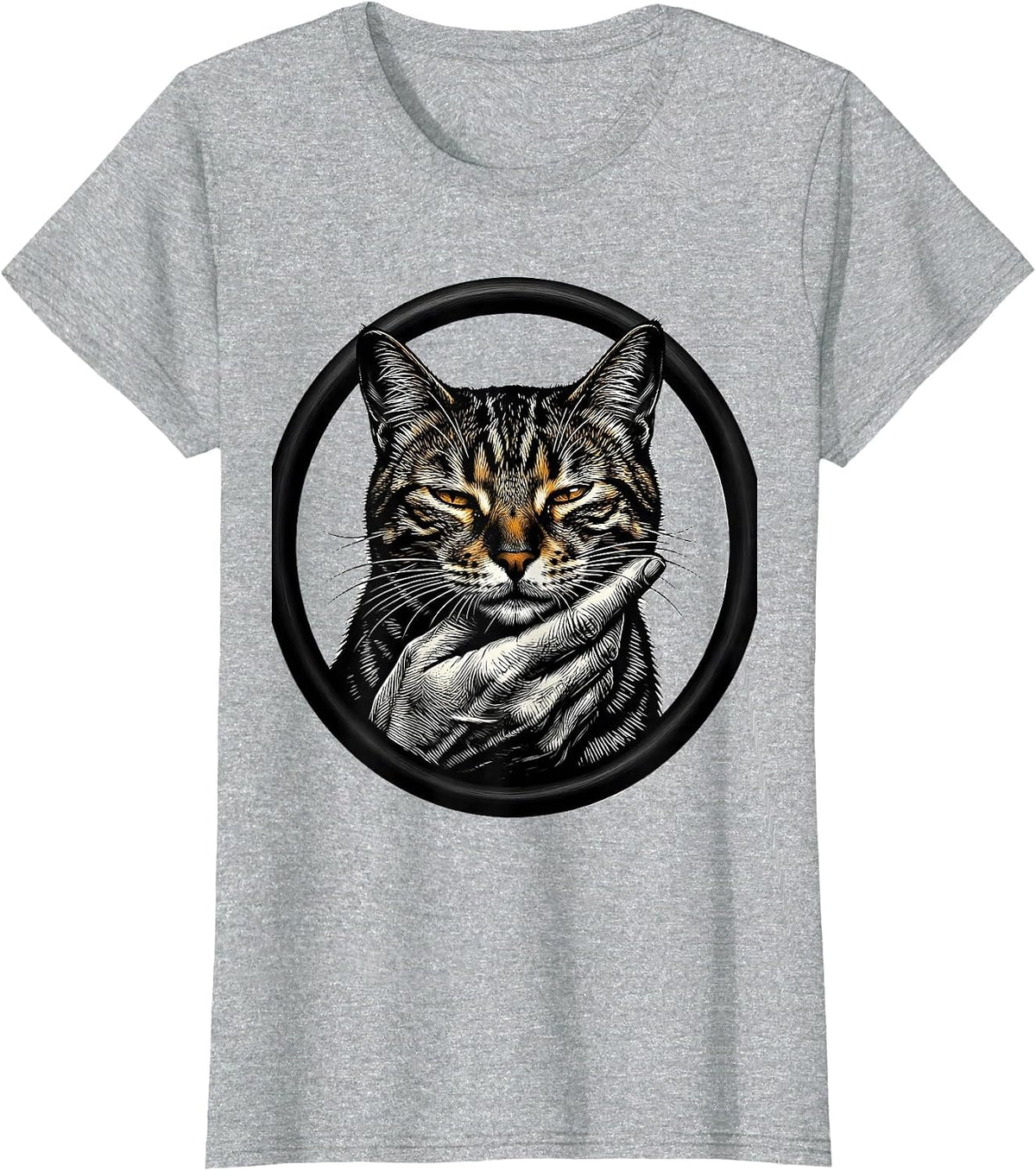 Women's Bengal Cat Chin Scratch Lover Graphic T-Shirt - Heather Grey
