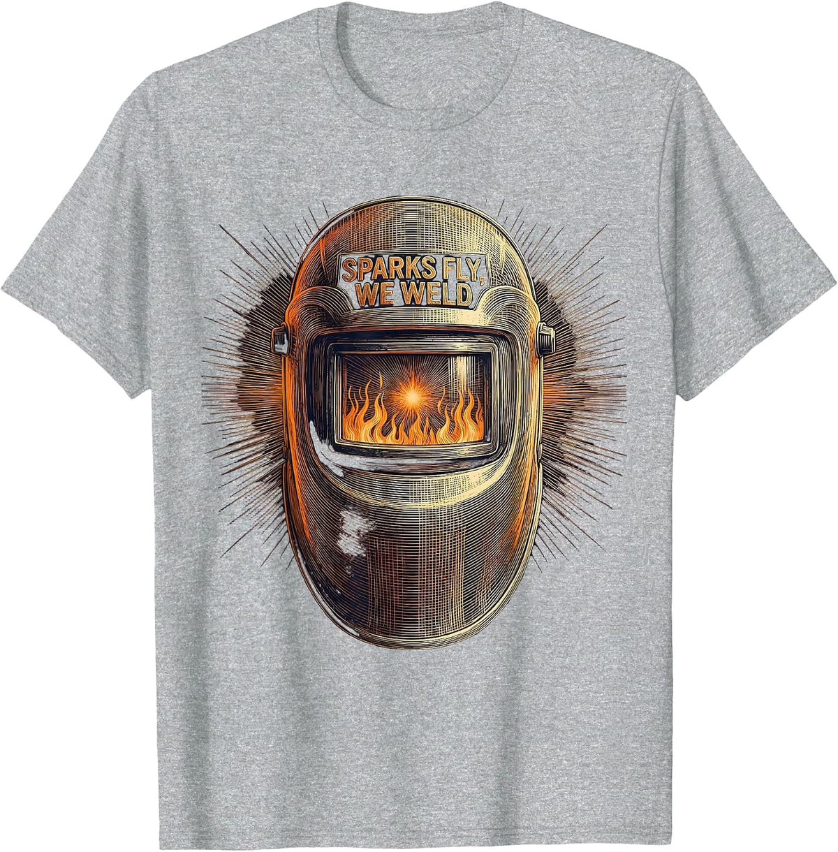 Men's Sparks Fly We Weld Labor Day Welding Design T-Shirt - Heather Grey