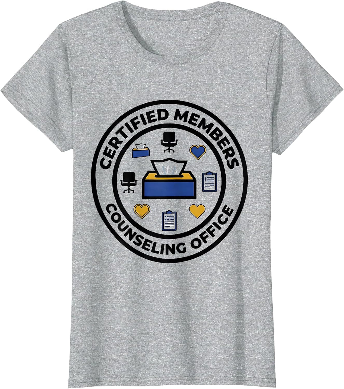 Women's Certified Members Counseling Office Geometric School T-Shirt - Heather Grey