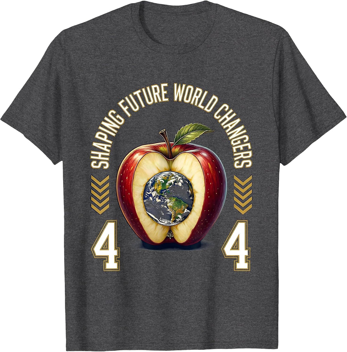 4th Grade Teacher Shaping Future World Changers T-Shirt - Dark Heather Grey