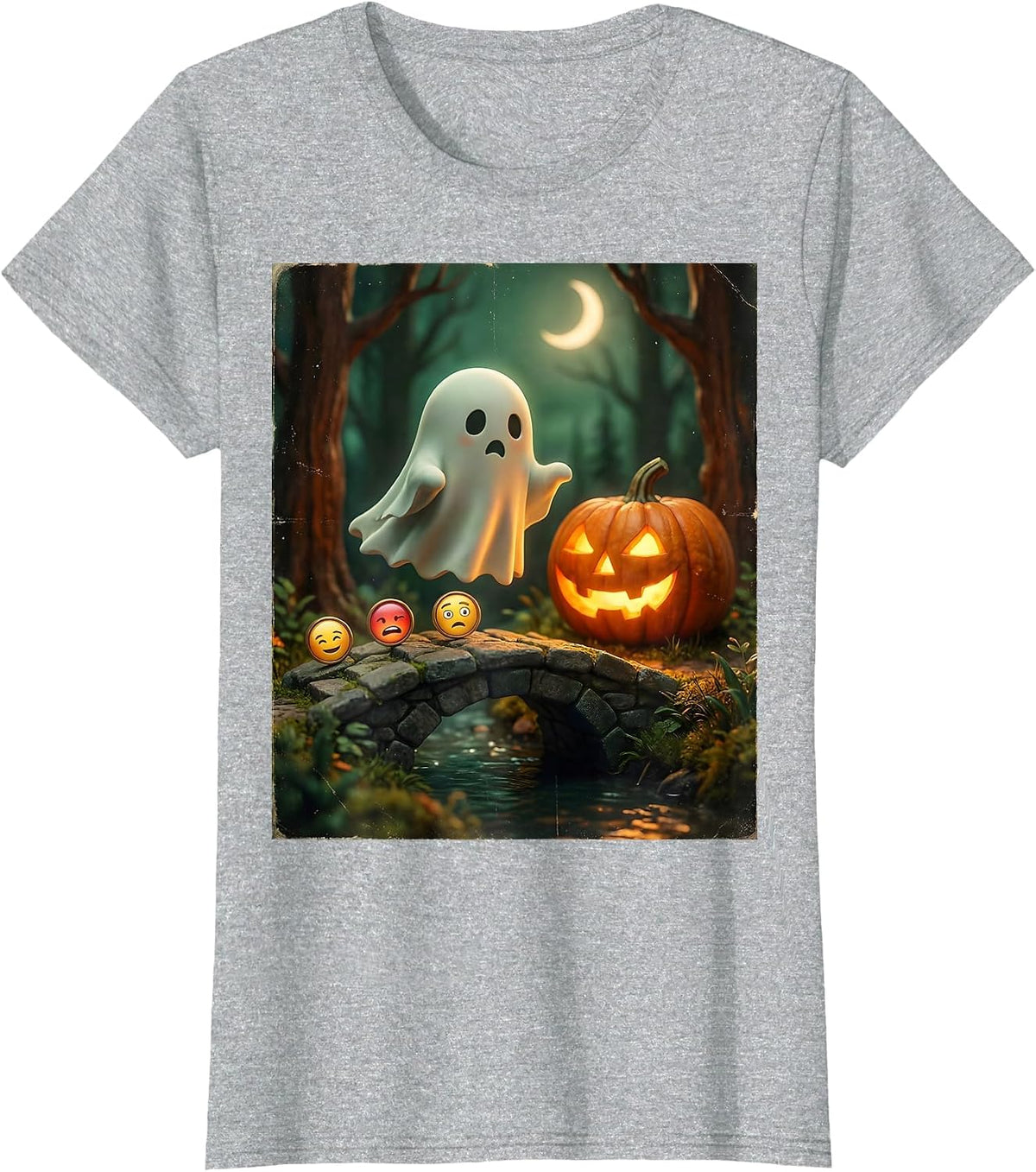 Women's Vintage Ghost Mental Health Awareness Halloween Counselor T-Shirt - Heather Grey