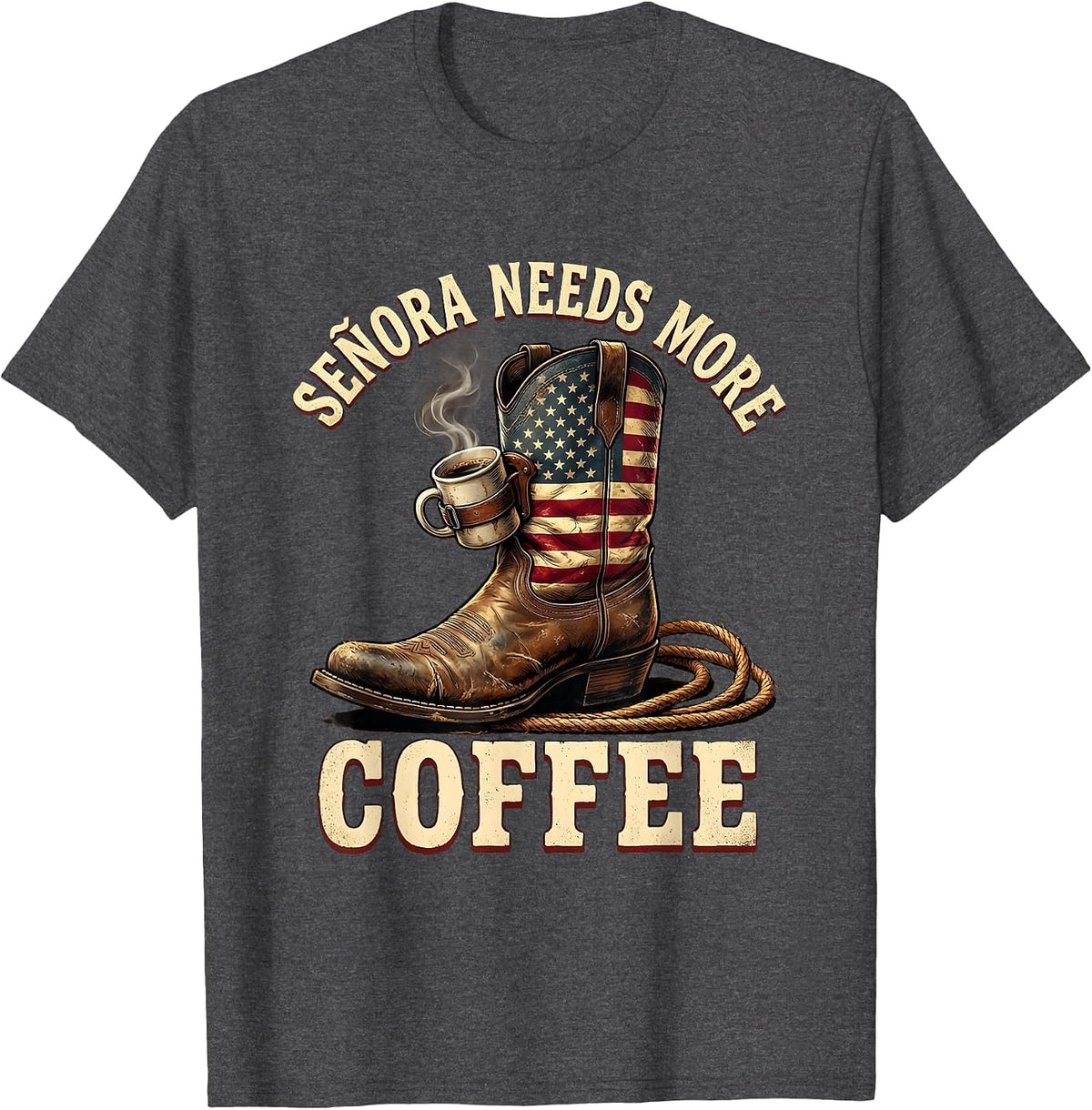 Senora Needs More Coffee Spanish Teacher Design T-Shirt - Dark Heather Grey