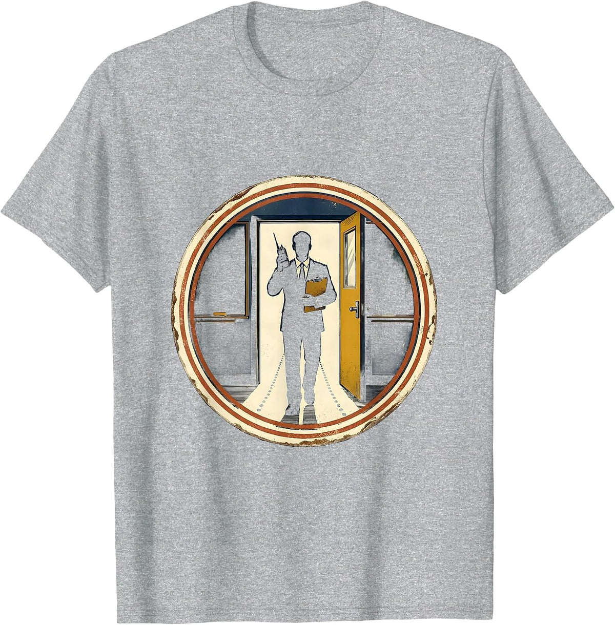 Men's Assistant Principal Vintage Badge School Staff Appreciation T-Shirt - Heather Grey