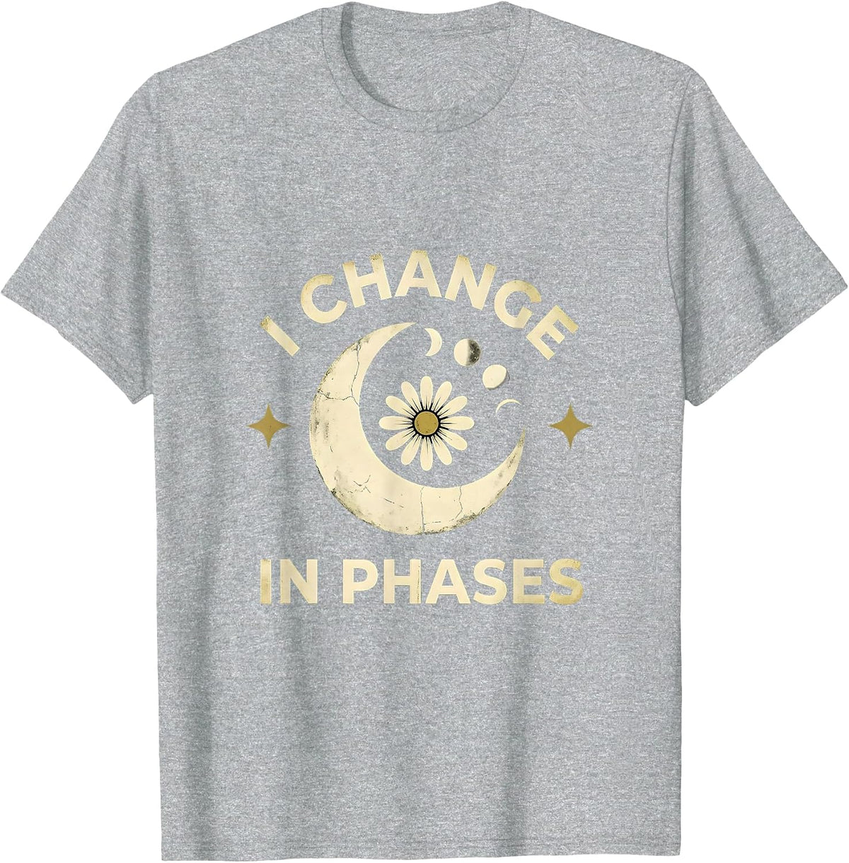 Men's I Change In Phases Boho Celestial Moon Phases Astronomy T-Shirt - Heather Grey