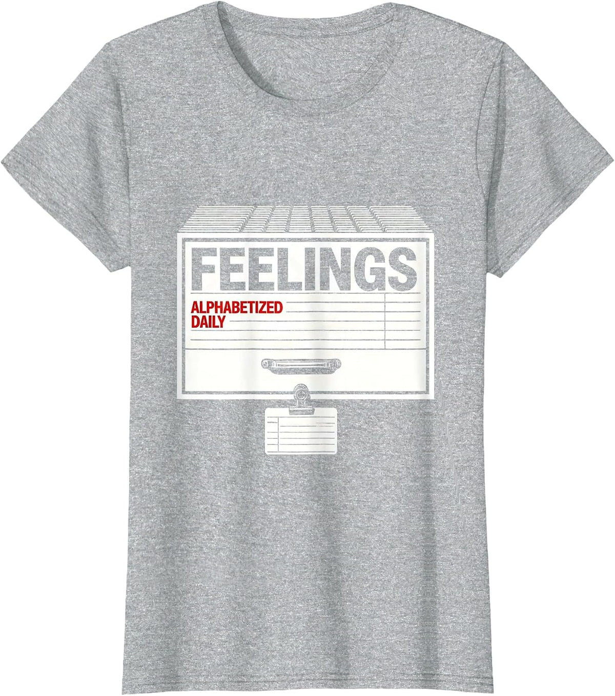 Feelings, Alphabetized Daily Groovy Retro School Counselor T-Shirt - Heather Grey