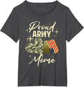 Proud Army Meme Camouflage Mother's Day Dog Tag US Flag T-Shirt - Dark Heather Grey
