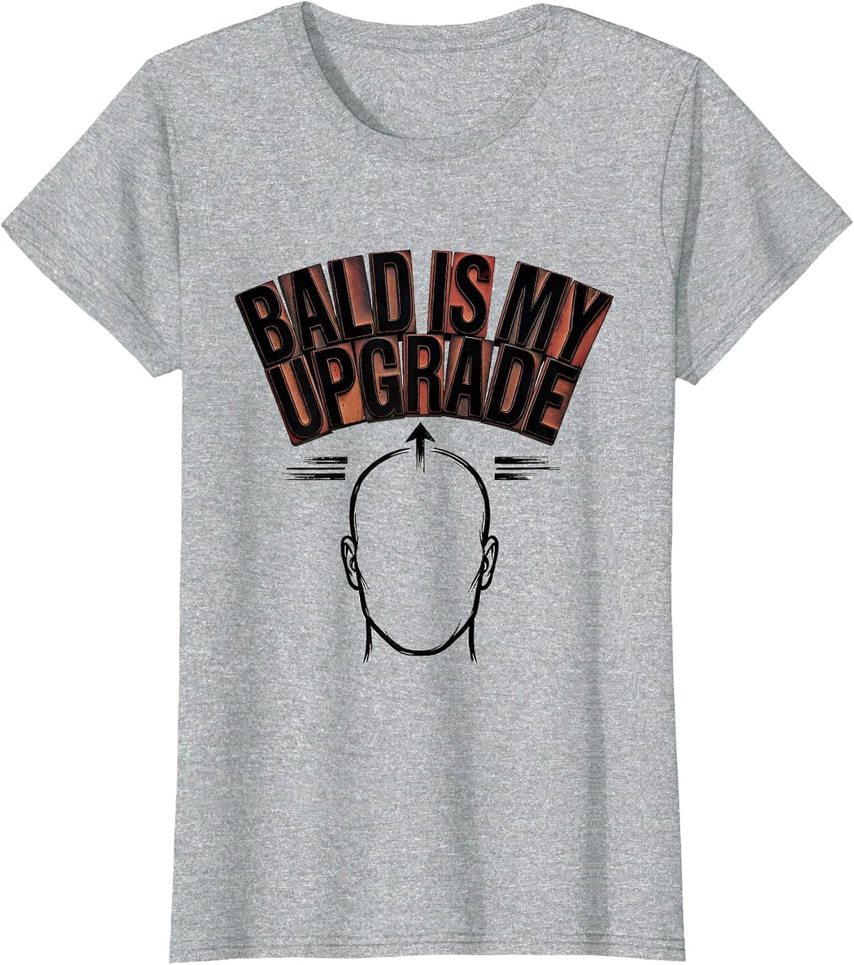 Bald Is My Upgrade Funny Bald Man Barber Gift Humor T-Shirt - Heather Grey