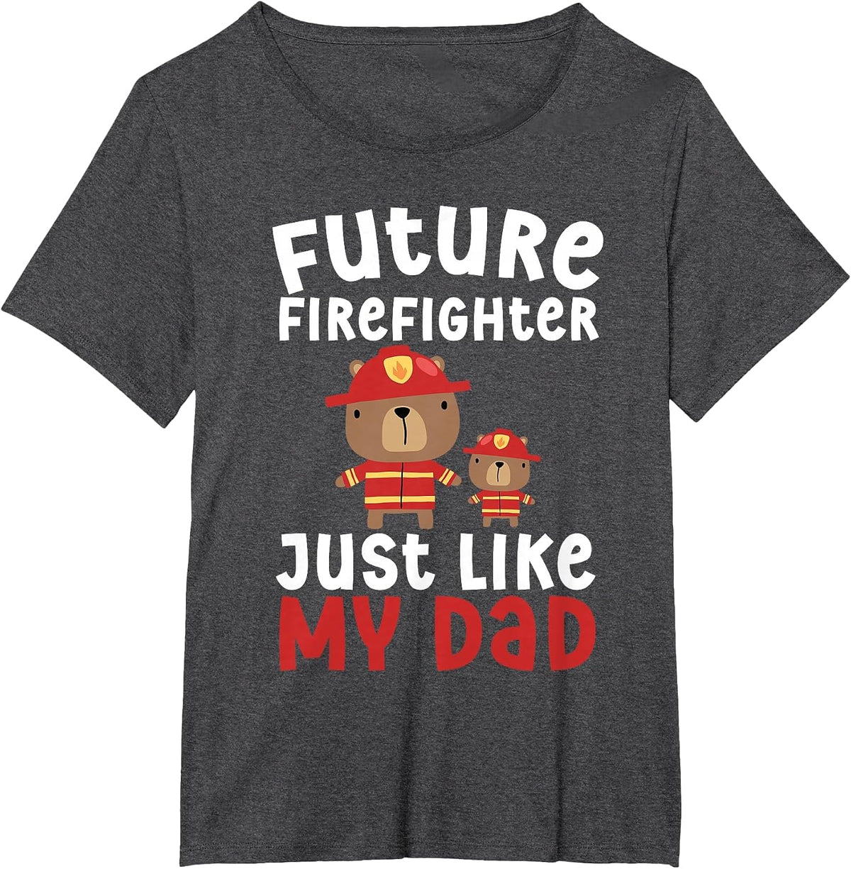 Future Firefighter Firefighting Boy Future Fireman Kids T-Shirt - Dark Heather Grey
