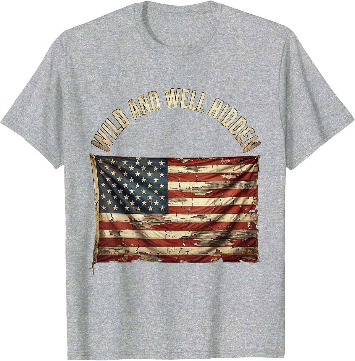 Men's Wild and Well Hidden Camouflage Graphic Design T-Shirt - Heather Grey