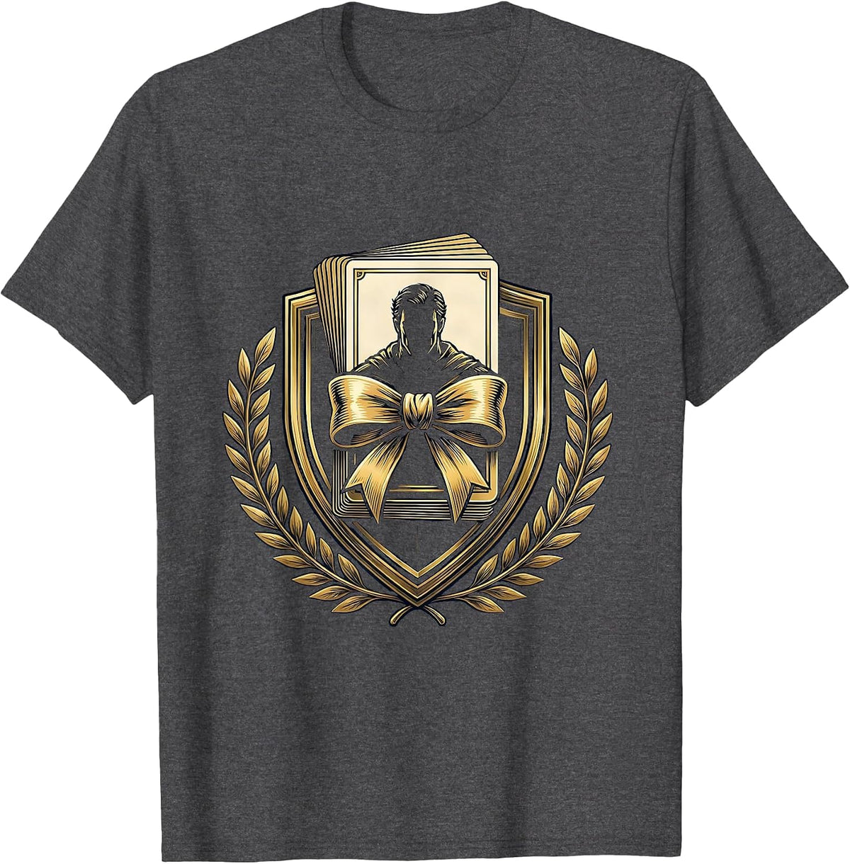 Men's 4th Grade Teacher Report Card Stack Graphic T-Shirt - Dark Heather Grey