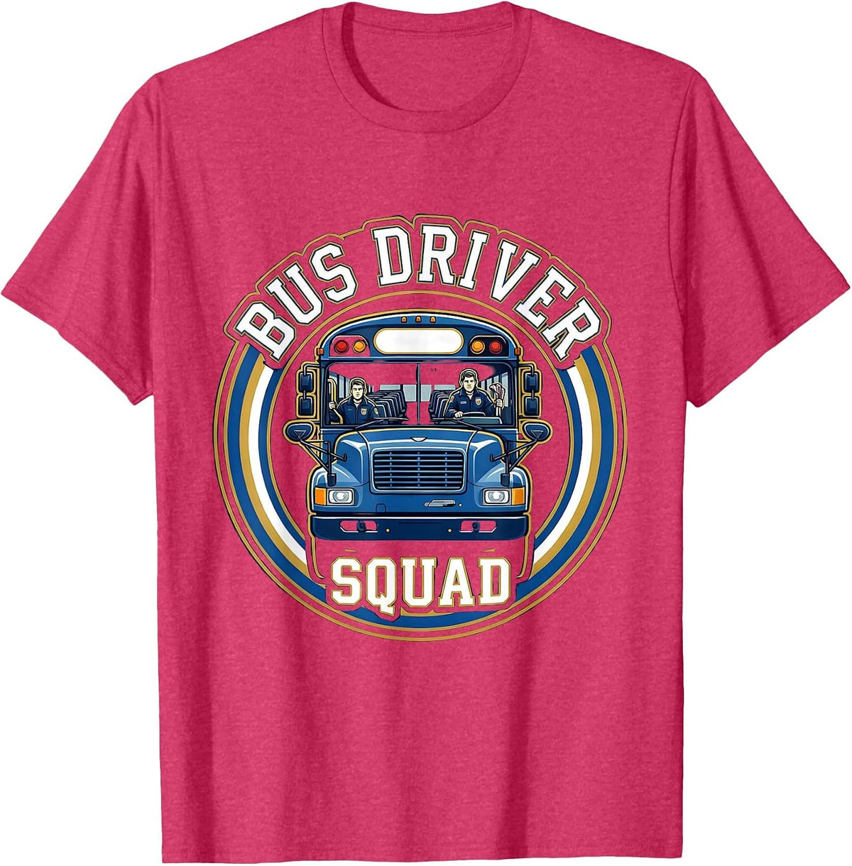 Men's School Bus Driver Crew Appreciation Back To School T-Shirt - Red Heather