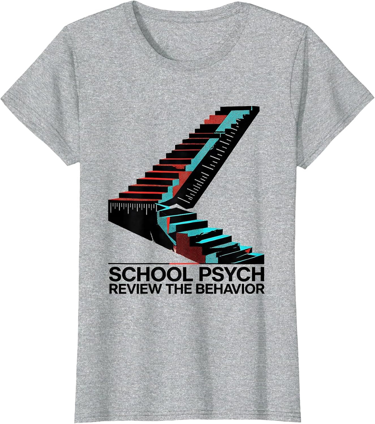 School Psych, Review The Behavior Funny School Counselor T-Shirt - Heather Grey