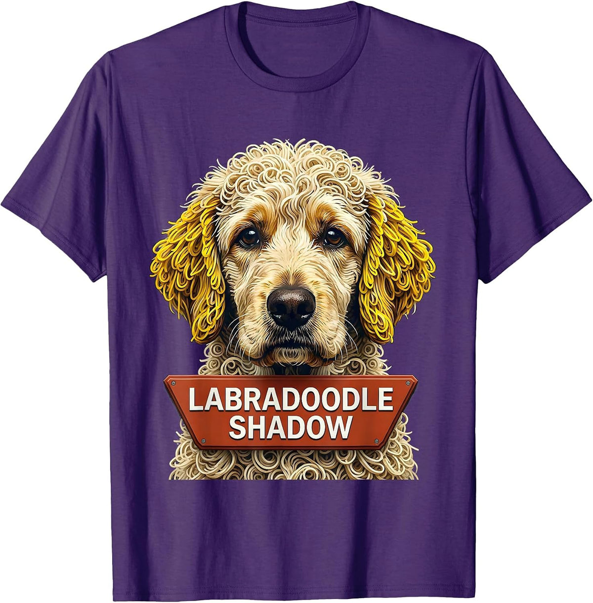 Labradoodle Shadow Funny Doodle Dog Owner Breed Humor T-Shirt - Purple