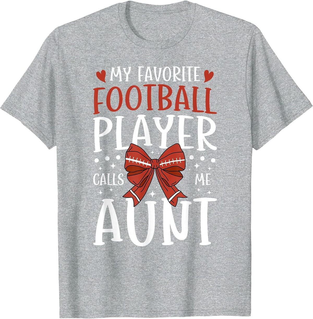 Proud Football Aunt of A Football Player Auntie T-Shirt - Heather Grey