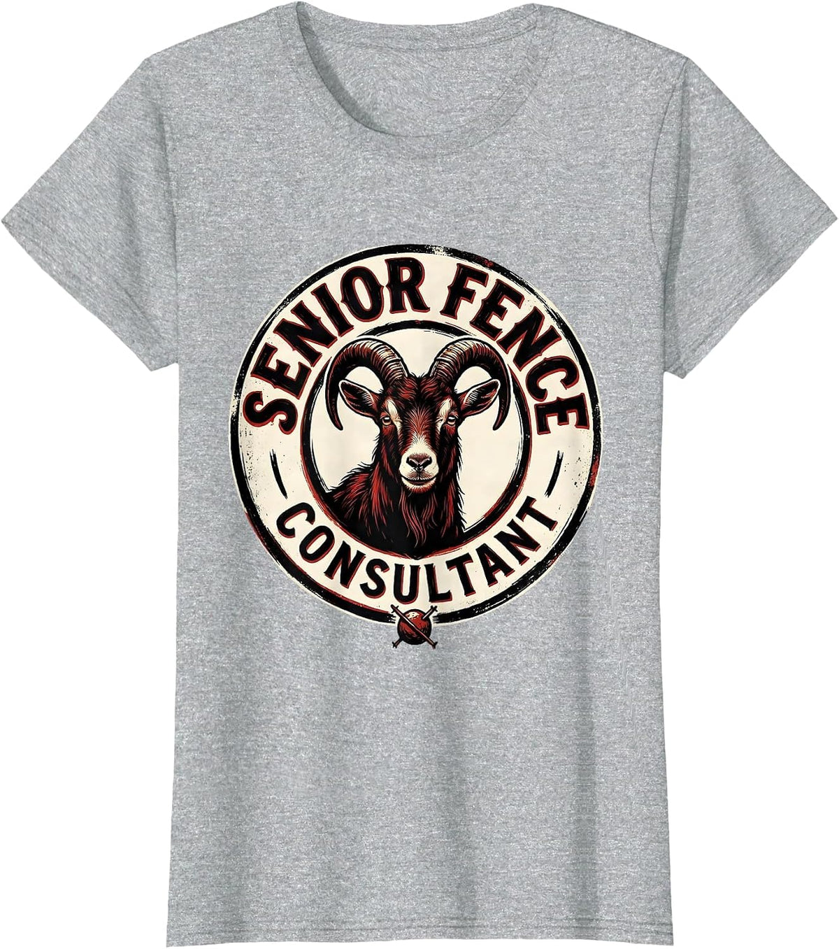 Senior Fence Consultant Funny Goat Lover Farm Animal Humor T-Shirt - Heather Grey